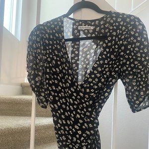 Reformation Floral Wrap Top